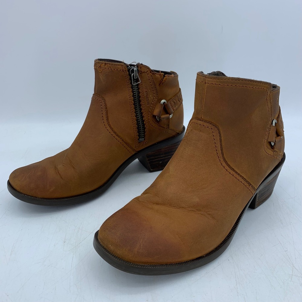Teva Womens 6.5 Waterproof Leather Ankle Bootie Boho Cabin Earthy Gorp Western